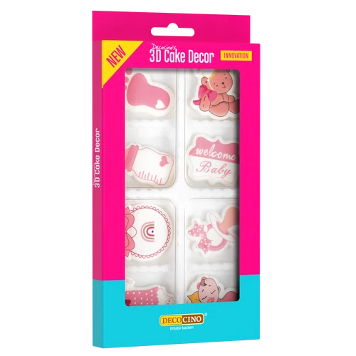 3D Cake Decor Baby rosa (8 Stück)