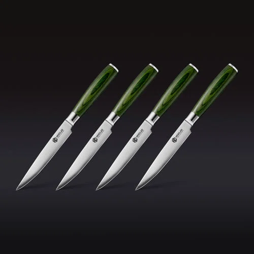 4 pc Japanese Damascus Steel Steak Knife Set