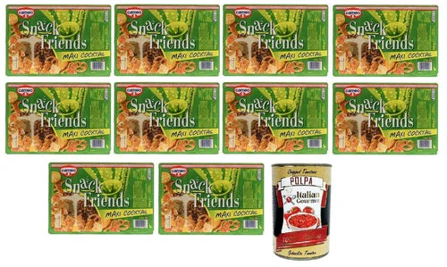 10x Cameo Snack Friends Maxi Cocktail Sortiment an herzhaften Keksen für Aperitifs 300g + Italian Gourmet polpa 400gr