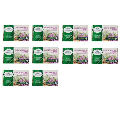 10x L'Angelica Le Tisane Giusta Regola Active Kräutertee mit Flohsamen- und Pflaumenextrakt zur Förderung der Darmtätigkeit 18 Filter